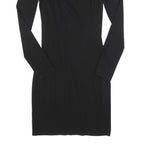 HELMUT LANG Womens Black Bodycon Viscose Blend Dress Long Sleeve S Elegant