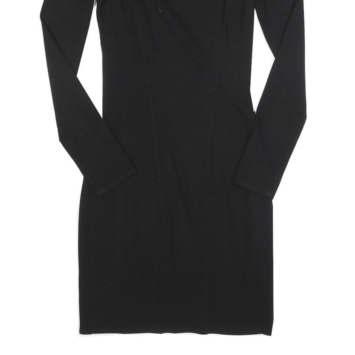 HELMUT LANG Womens Black Bodycon Viscose Blend Dress Long Sleeve S Elegant