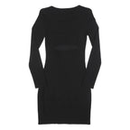 HELMUT LANG Womens Black Bodycon Viscose Blend Dress Long Sleeve S Elegant