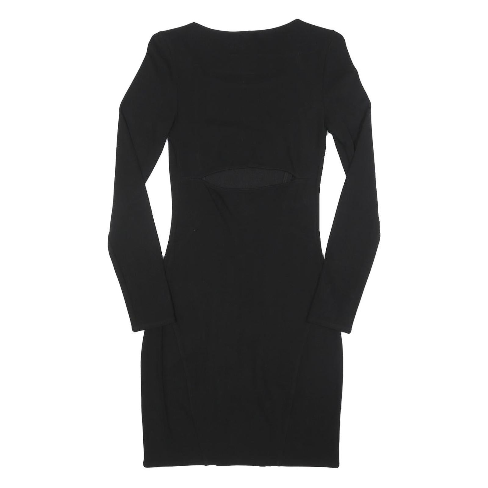 HELMUT LANG Womens Black Bodycon Viscose Blend Dress Long Sleeve S Elegant