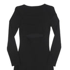 HELMUT LANG Womens Black Bodycon Viscose Blend Dress Long Sleeve S Elegant
