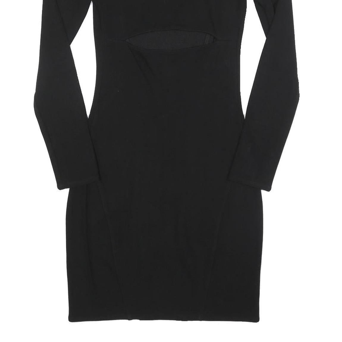 HELMUT LANG Womens Black Bodycon Viscose Blend Dress Long Sleeve S Elegant