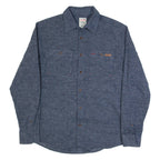 DICKIES Mens Flannel Shirt Blue Long Sleeve S