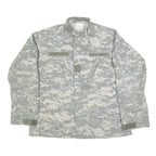 CARIBBEAN NEEDLE POINT Mens Grey Digital Camouflage Military Cotton Blend Jacket