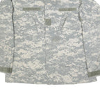 CARIBBEAN NEEDLE POINT Mens Grey Digital Camouflage Military Cotton Blend Jacket