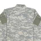 CARIBBEAN NEEDLE POINT Mens Grey Digital Camouflage Military Cotton Blend Jacket