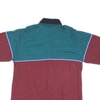 SANSABELT Mens Blue & Maroon Short Sleeve Polo Shirt XL Cotton Blend Casual