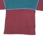 SANSABELT Mens Blue & Maroon Short Sleeve Polo Shirt XL Cotton Blend Casual