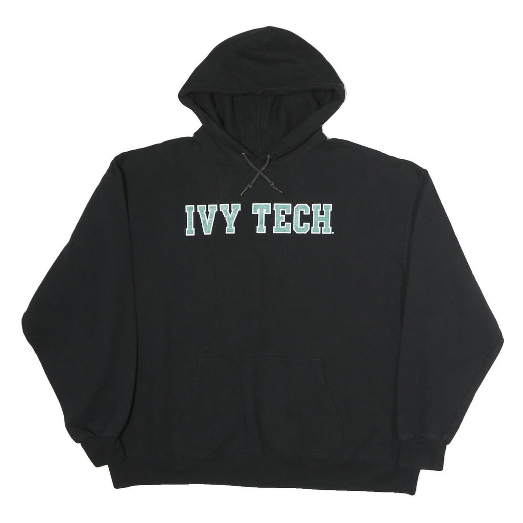 CHAMPION Mens Black Ivy Tech Hoodie 2XL Pullover Cotton Sweatshirt