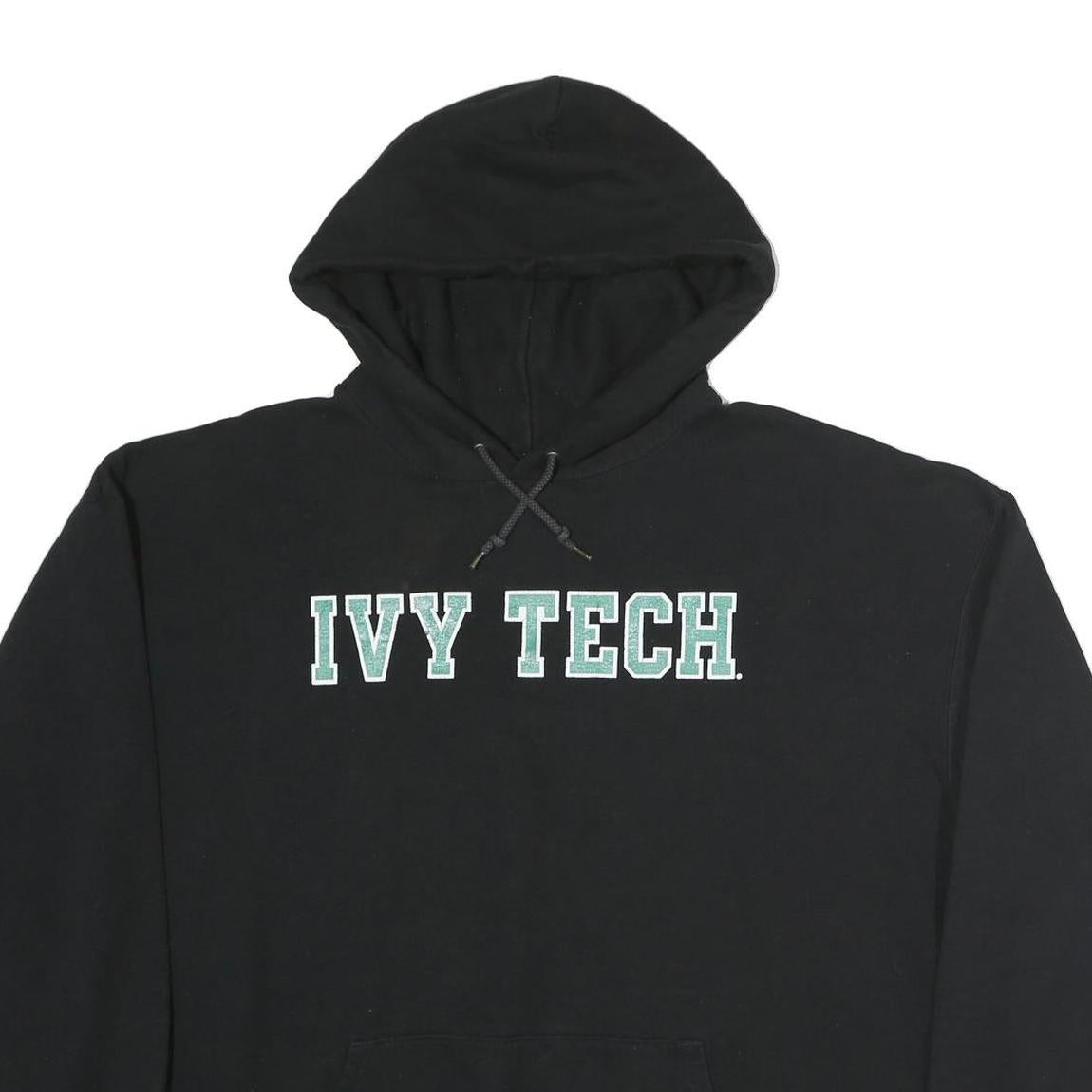 CHAMPION Mens Black Ivy Tech Hoodie 2XL Pullover Cotton Sweatshirt
