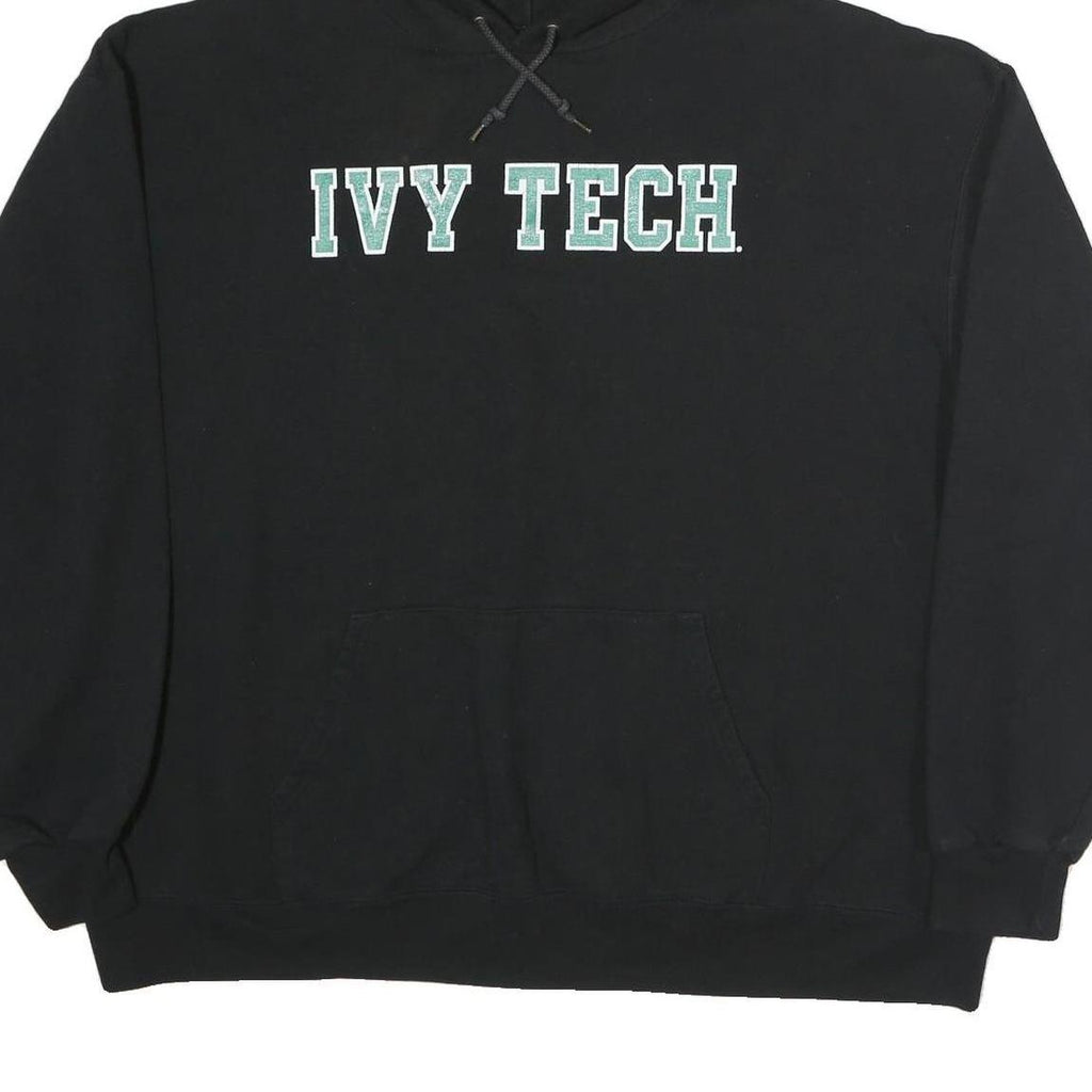CHAMPION Mens Black Ivy Tech Hoodie 2XL Pullover Cotton Sweatshirt