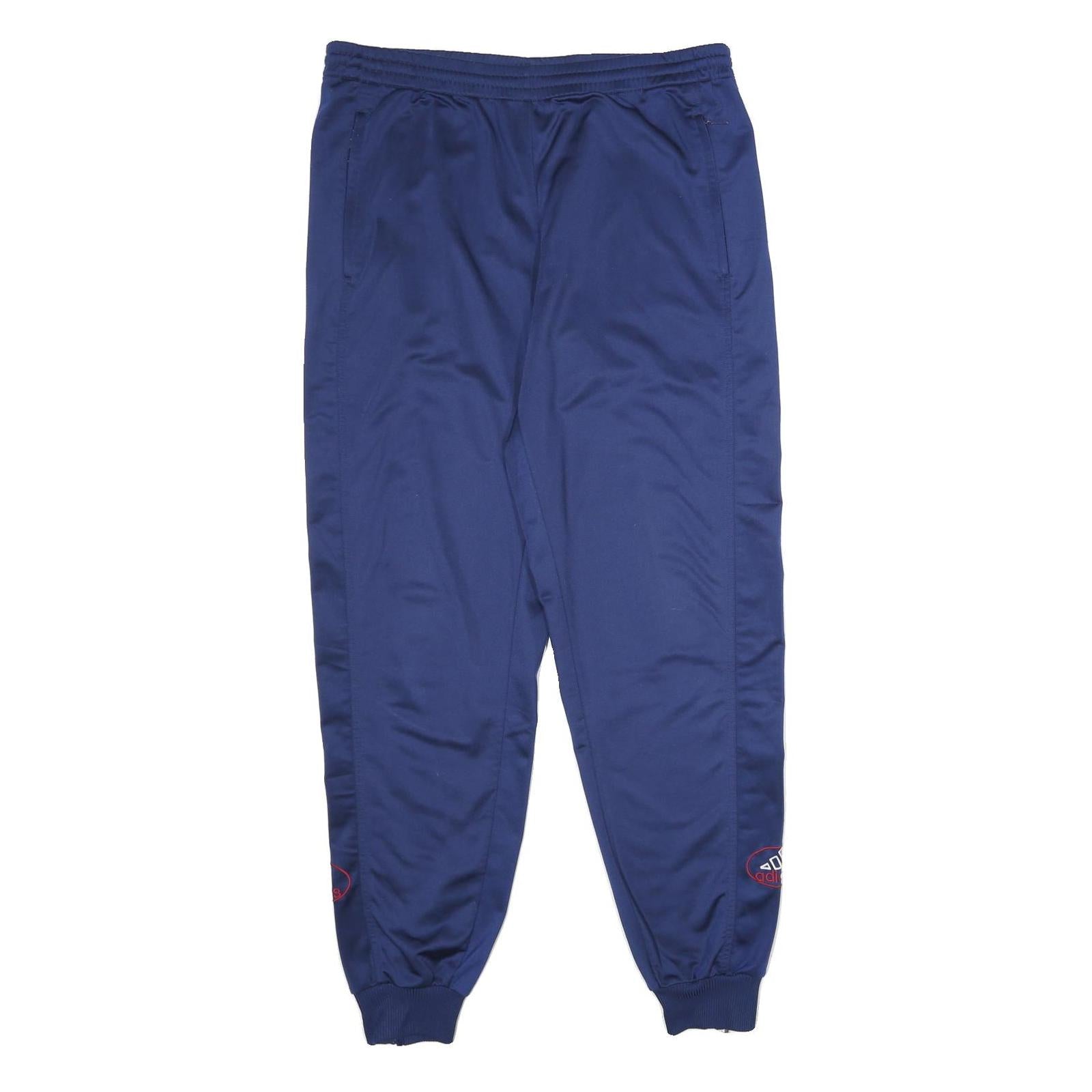 ADIDAS Mens Joggers Blue M W34 L32 Logo Regular Tapered Fit Sportswear Bottoms