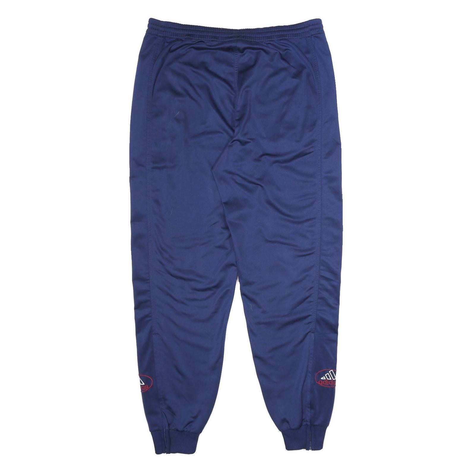 ADIDAS Mens Joggers Blue M W34 L32 Logo Regular Tapered Fit Sportswear Bottoms