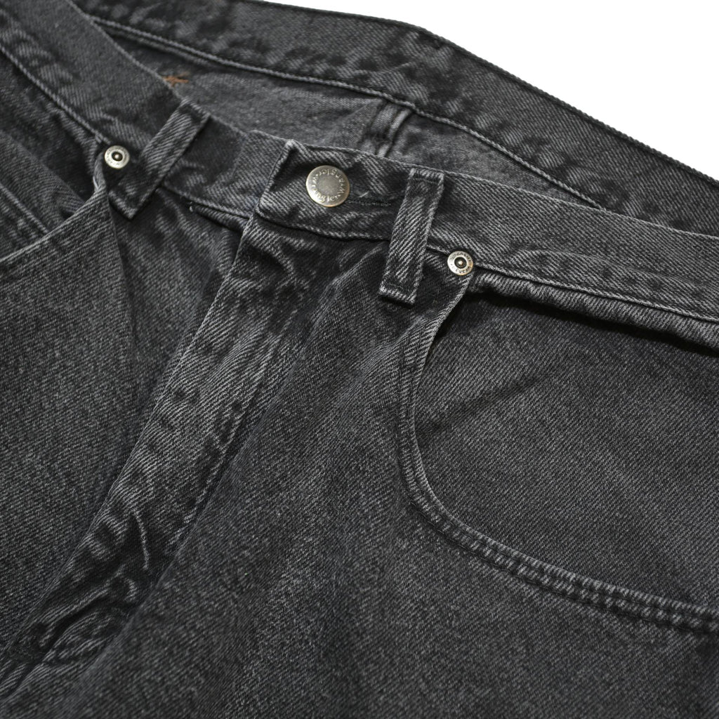 WRANGLER Mens Black Relaxed Fit Straight Leg Denim Cotton Raw Jeans W33 L32 Zip