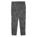 SKATE NATION Mens Slim Drawstring Cotton Blend Grey Camouflage Trousers W29 L28
