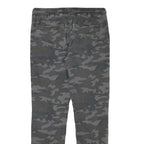 SKATE NATION Mens Slim Drawstring Cotton Blend Grey Camouflage Trousers W29 L28