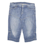 Mens Blue Denim Casual Shorts 3XL W38 Cotton Blend Relaxed Fit