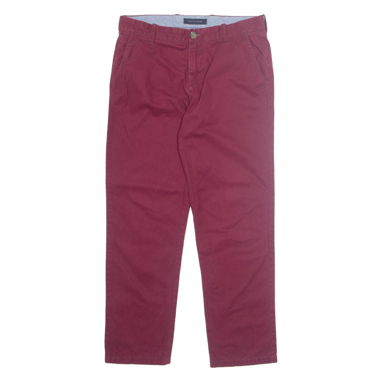 TOMMY HILFIGER Chino Mens Trousers Red Regular Tapered W31 L30
