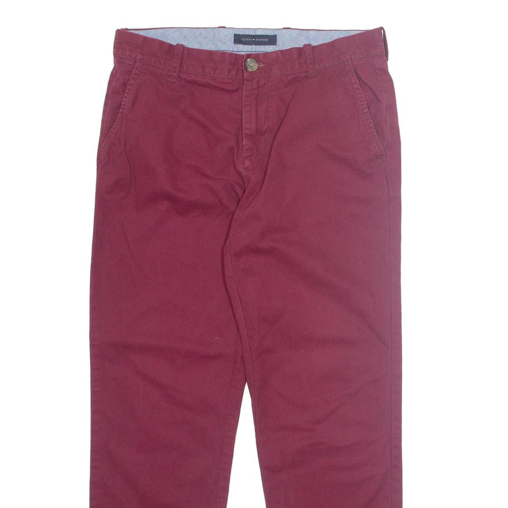 TOMMY HILFIGER Chino Mens Trousers Red Regular Tapered W31 L30