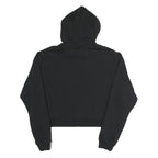 FILA Womens Black Hoodie L Cotton Blend Pullover Cropped Sweatshirt