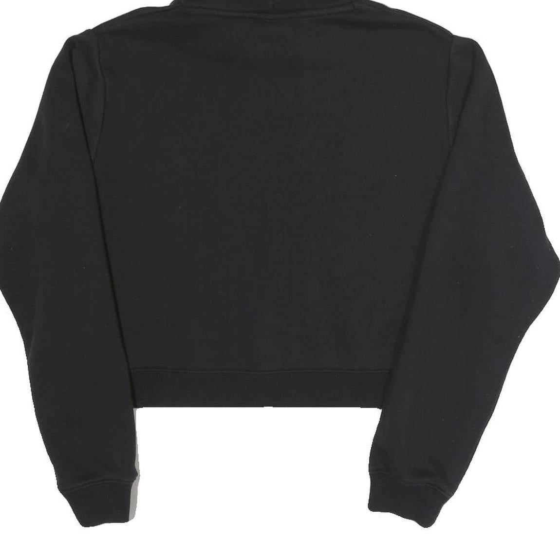 FILA Womens Black Hoodie L Cotton Blend Pullover Cropped Sweatshirt