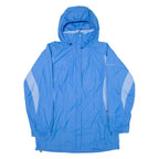 COLUMBIA Womens Rain Coat Blue Nylon Hooded L