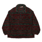 WOOLRICH Womens Red & Green Pattern Fleece Jacket L Polyester Zip