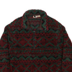 WOOLRICH Womens Red & Green Pattern Fleece Jacket L Polyester Zip