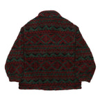 WOOLRICH Womens Red & Green Pattern Fleece Jacket L Polyester Zip