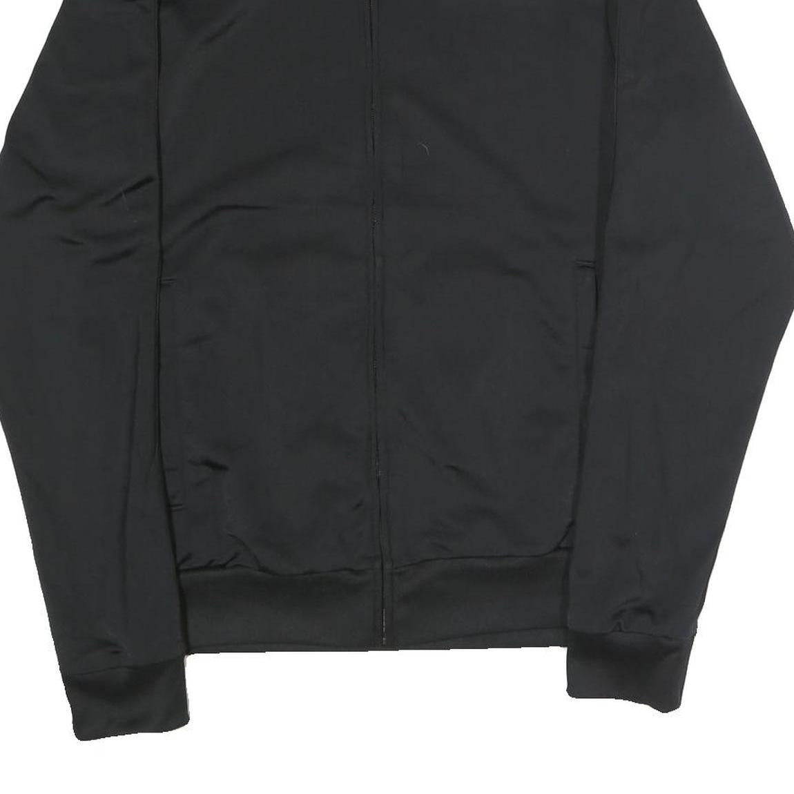 ADIDAS Mens Black Coach Jacket S Polyester Plain Zip Athletic Sportswear