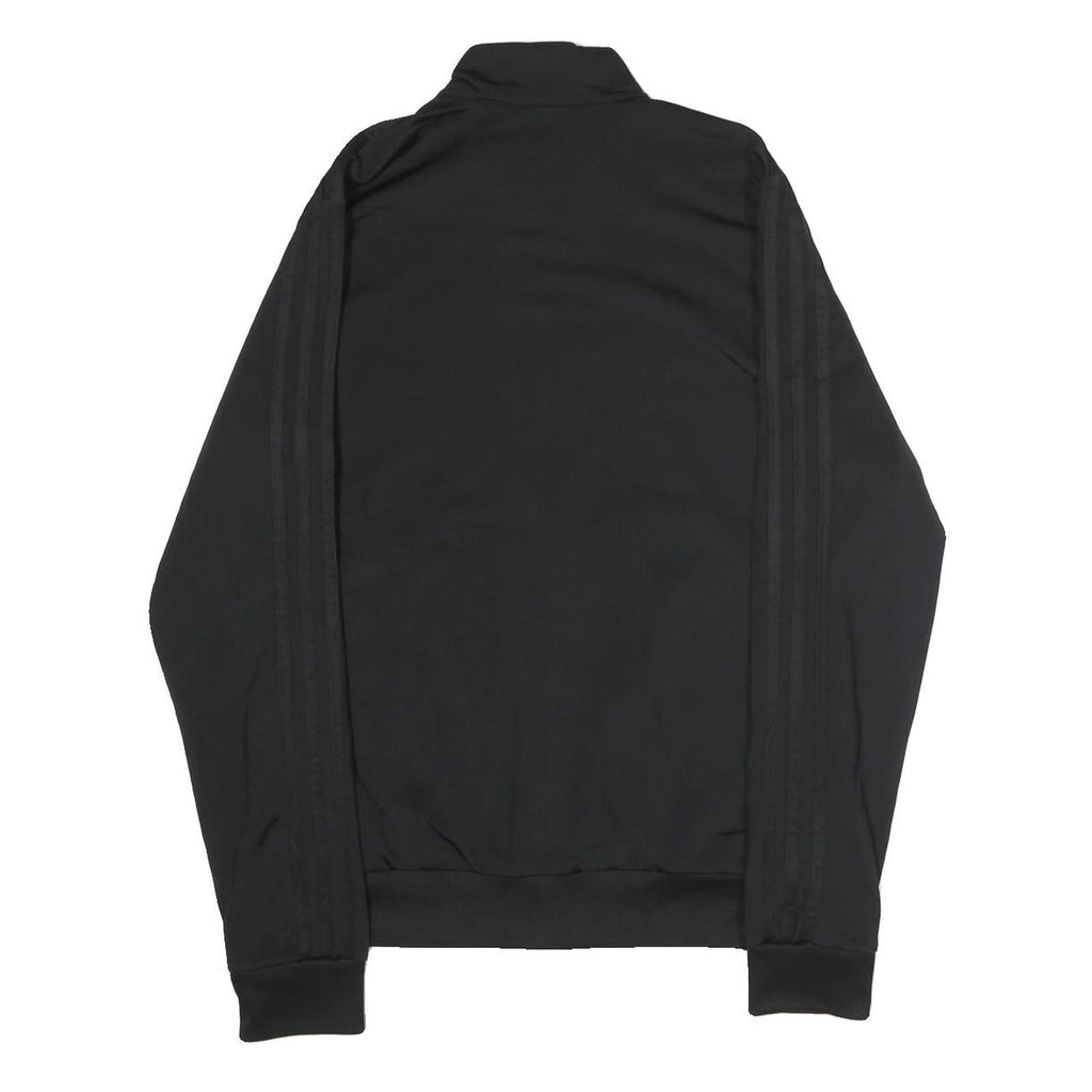 ADIDAS Mens Black Coach Jacket S Polyester Plain Zip Athletic Sportswear