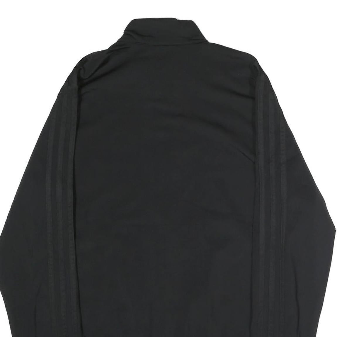 ADIDAS Mens Black Coach Jacket S Polyester Plain Zip Athletic Sportswear