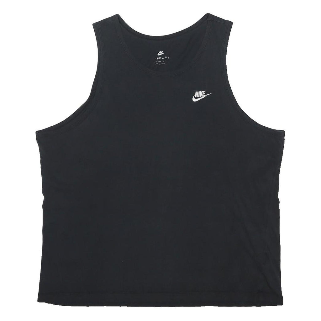 NIKE Mens Black T-Shirt Sleeveless Crew Neck XL Cotton Blend Logo Print