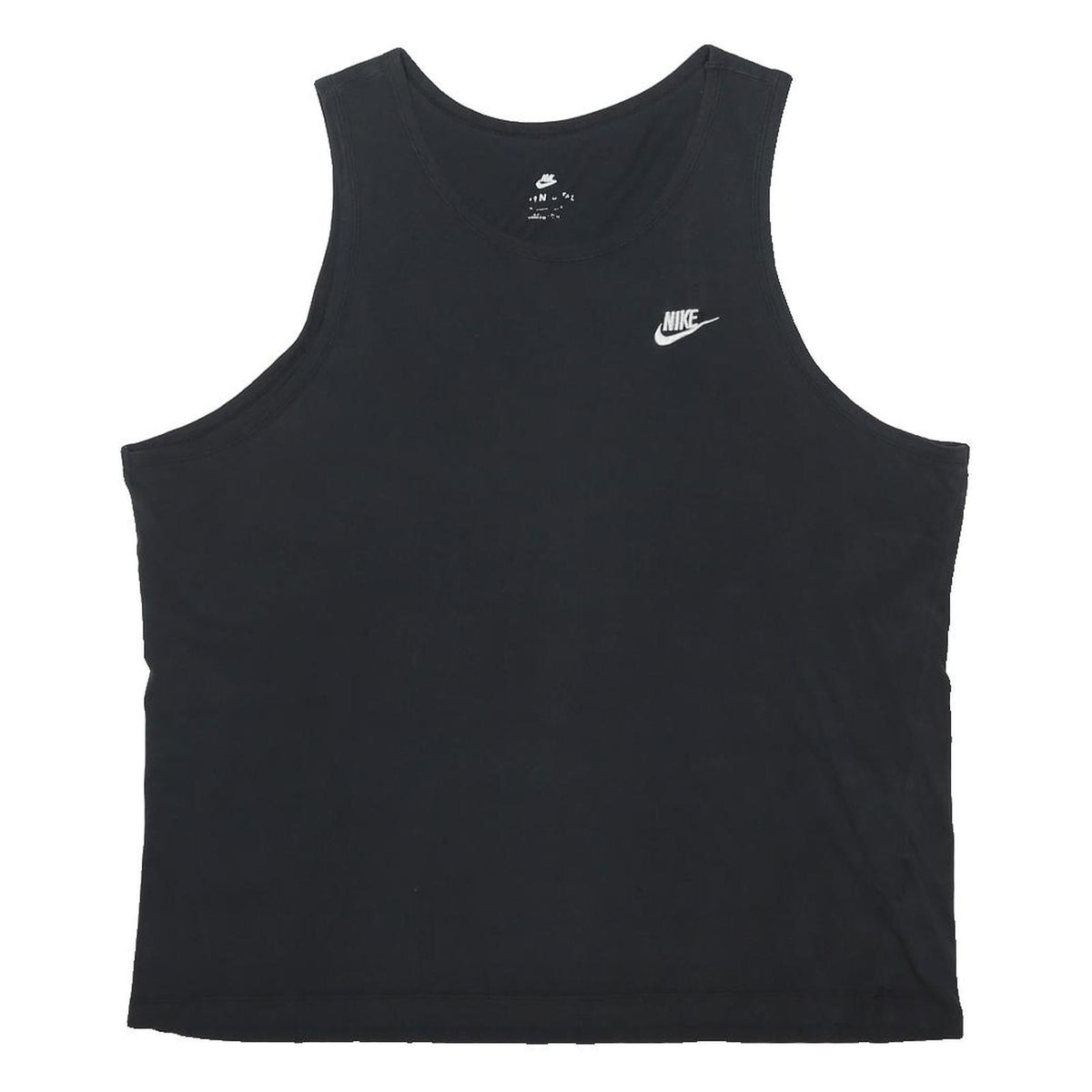 NIKE Mens Black T-Shirt Sleeveless Crew Neck XL Cotton Blend Logo Print