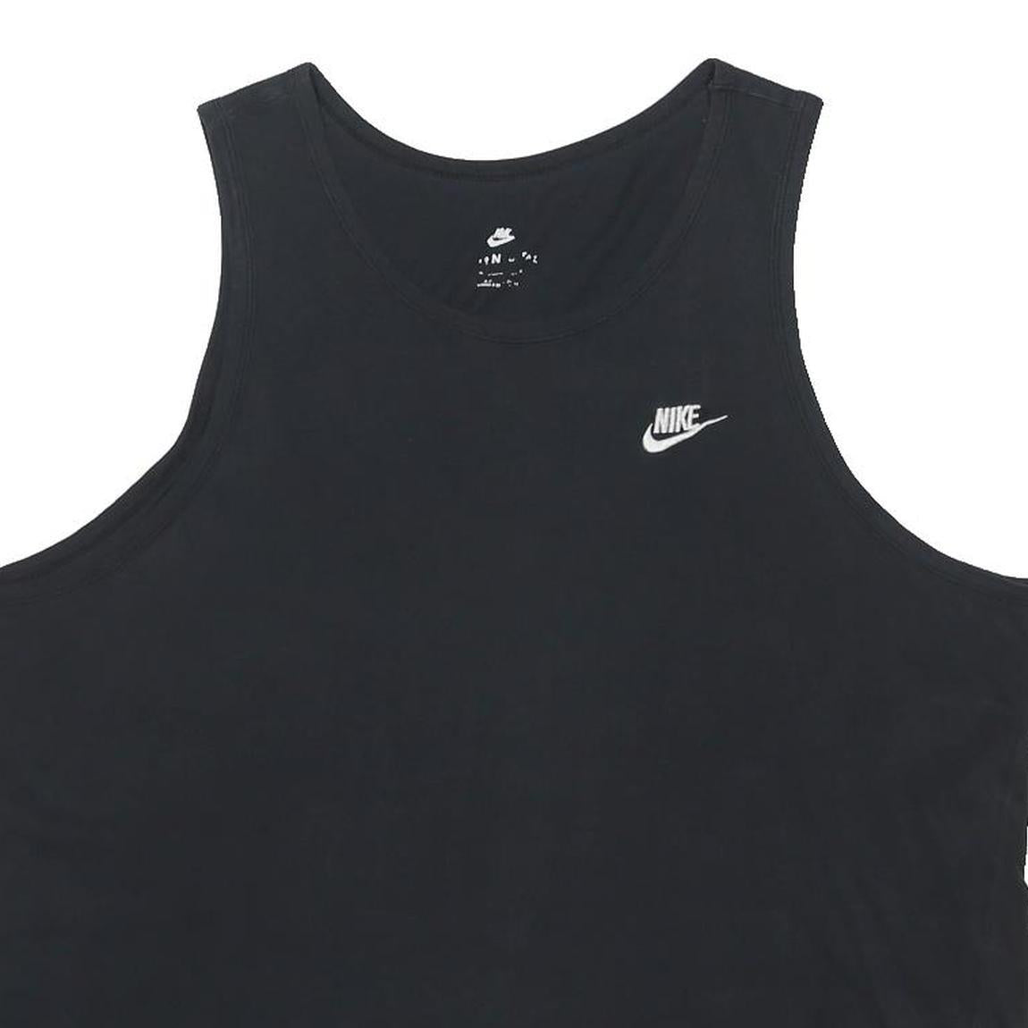 NIKE Mens Black T-Shirt Sleeveless Crew Neck XL Cotton Blend Logo Print