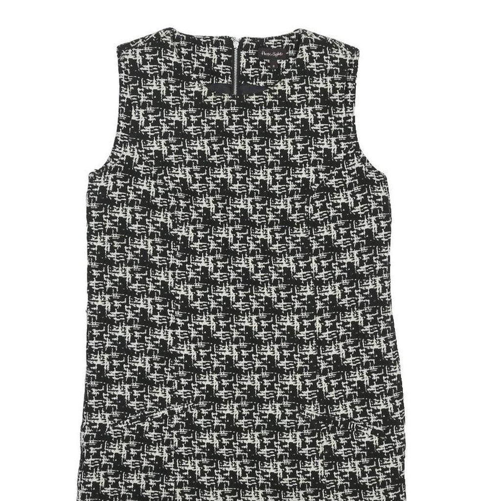 PHASE EIGHT Womens Black & White Woven Shift Sleeveless Knee Length UK 8 Tweed