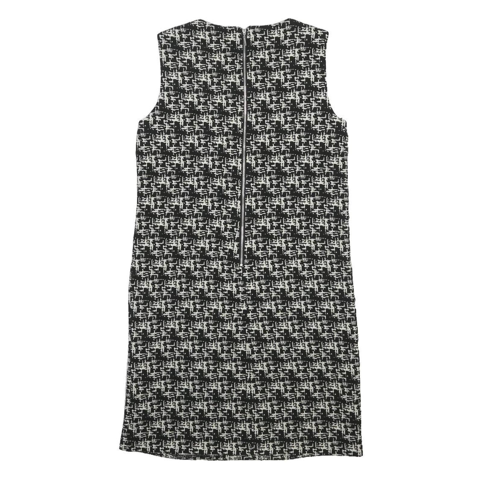 PHASE EIGHT Womens Black & White Woven Shift Sleeveless Knee Length UK 8 Tweed