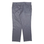 Grey Mens Regular Fit Cotton Blend Trousers W38 L30 Zip Closure Comfortable