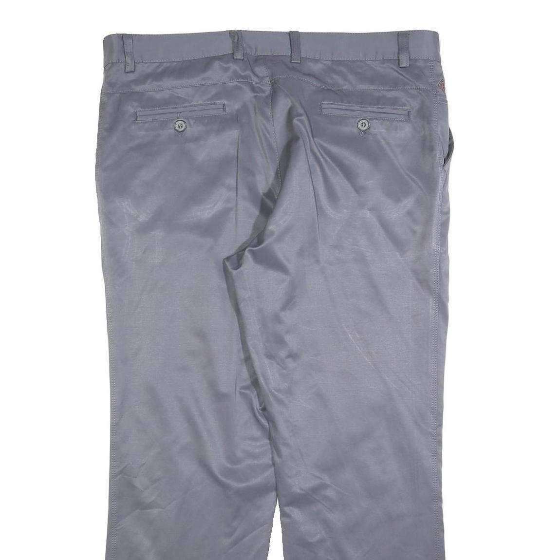 Grey Mens Regular Fit Cotton Blend Trousers W38 L30 Zip Closure Comfortable