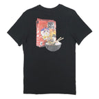 NIKE "Food Ramen JDI" Mens Black Graphic T-Shirt XS Short Sleeve Crew Neck