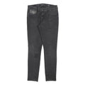 LEVI'S Womens Slim Black Denim Straight Dark W30 L32 Studded Pocket Zip Jeans