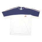 ADIDAS Mens Blue & White Graphic T-Shirt L Short Sleeve Crew Neck Sports Casual