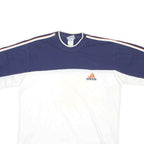 ADIDAS Mens Blue & White Graphic T-Shirt L Short Sleeve Crew Neck Sports Casual