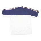 ADIDAS Mens Blue & White Graphic T-Shirt L Short Sleeve Crew Neck Sports Casual
