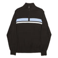 TOMMY HILFIGER Mens Black & Light Blue Patterned Cotton Blend Pullover Jumper S