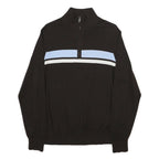 TOMMY HILFIGER Mens Black & Light Blue Patterned Cotton Blend Pullover Jumper S