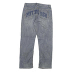 PITTSBURGH Mens Jeans Blue Regular Straight Denim W34 L31 Zip