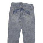 PITTSBURGH Mens Jeans Blue Regular Straight Denim W34 L31 Zip