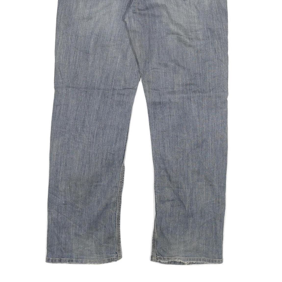 PITTSBURGH Mens Jeans Blue Regular Straight Denim W34 L31 Zip