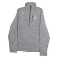 THE NORTH FACE Mens Grey 1/4 Zip XS Cotton Sweatshirt Outdoor Casual Pullover